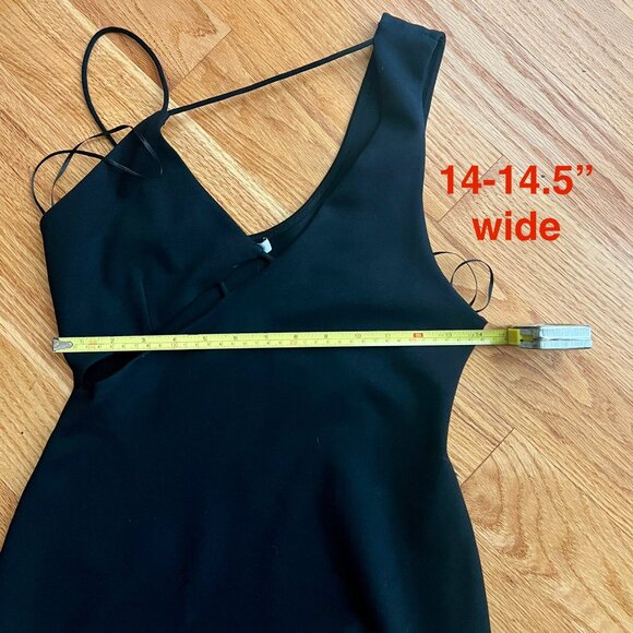 ZARA Black Asymmetrical Asymmetric Bodycon Dress LBD Size M - Picture 9 of 9